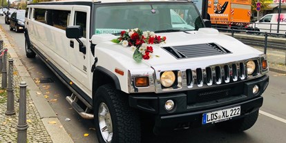 Hochzeitsauto-Vermietung - Berlin - weiße Hummer H2 Stretchlimousine